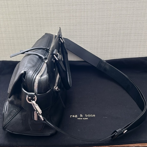 Rag & Bone Pilot Leather Satchel Bag, some wear but good shape - Picture 9 of 15